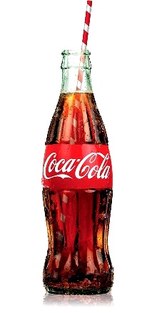 Image of Coke's distinctive contoured bottle in 2015